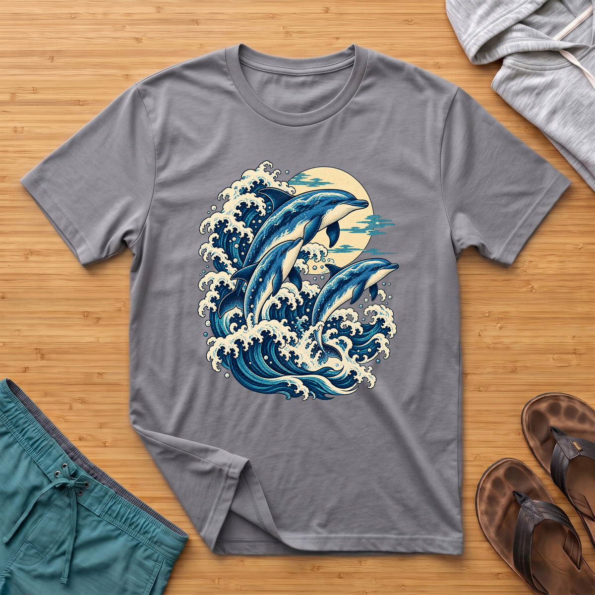 Japanese Inspired Dolphins T-Shirt