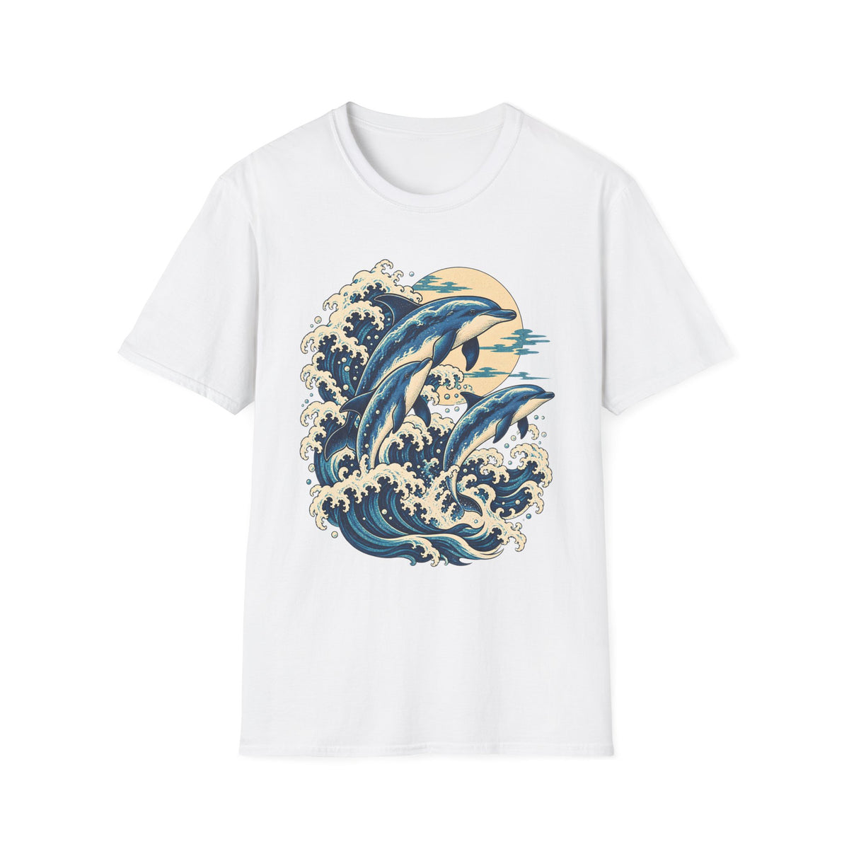 Japanese Inspired Dolphins T-Shirt